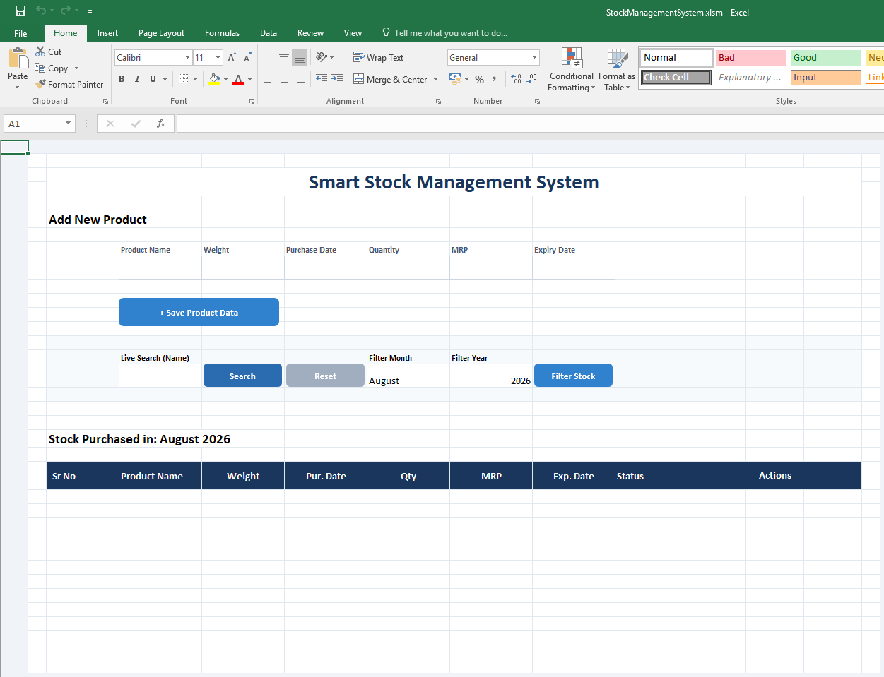 Stock Management Tool